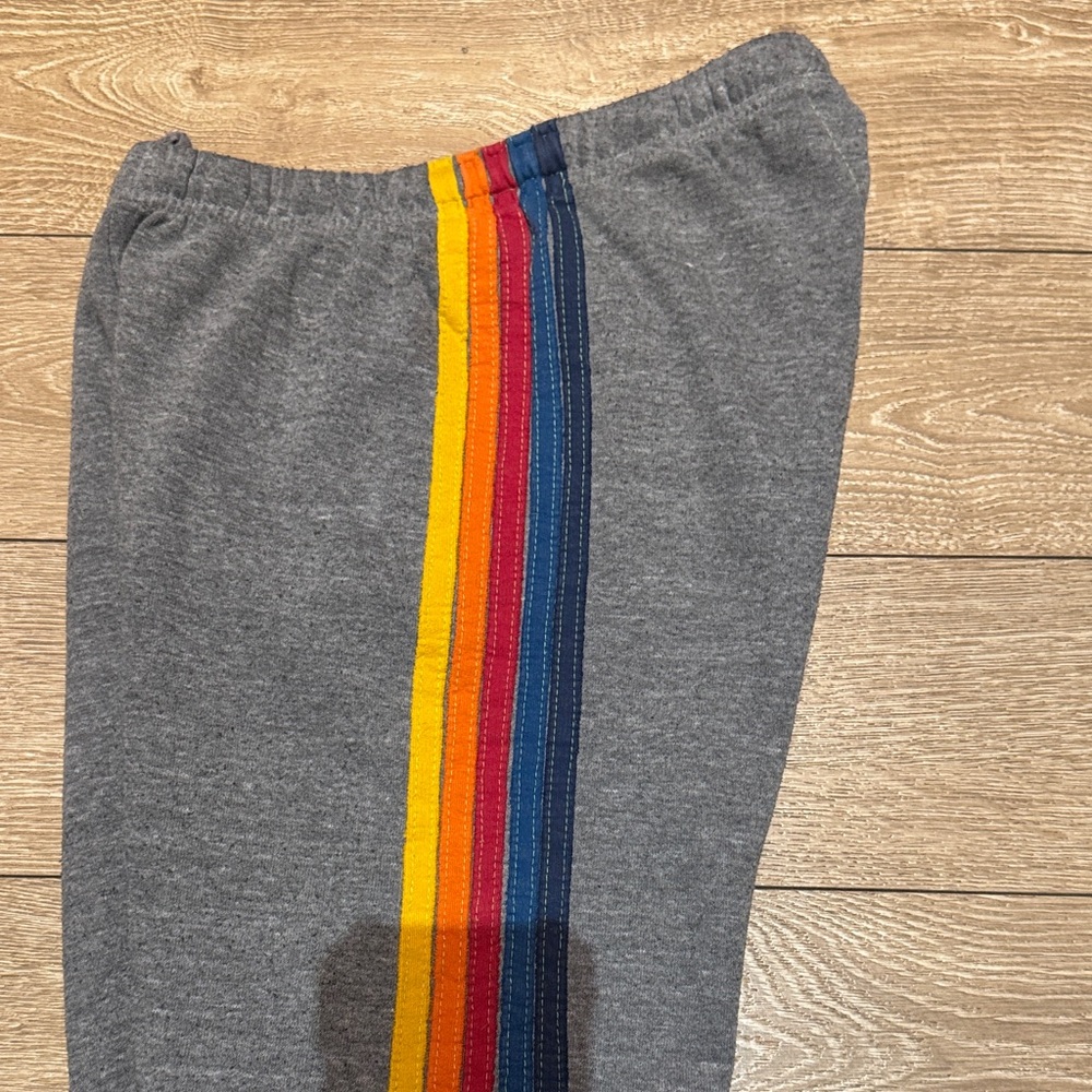NWOT Aviator Nation 5 Stripe Heather Gray Joggers - Picture 5 of 5